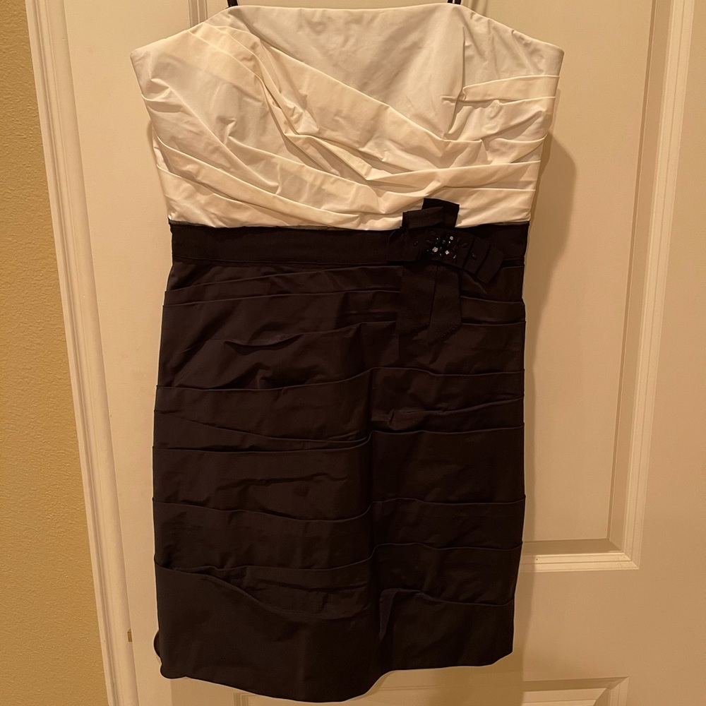 Max & Cleo strapless cocktail dress black & white - Picture 2 of 4